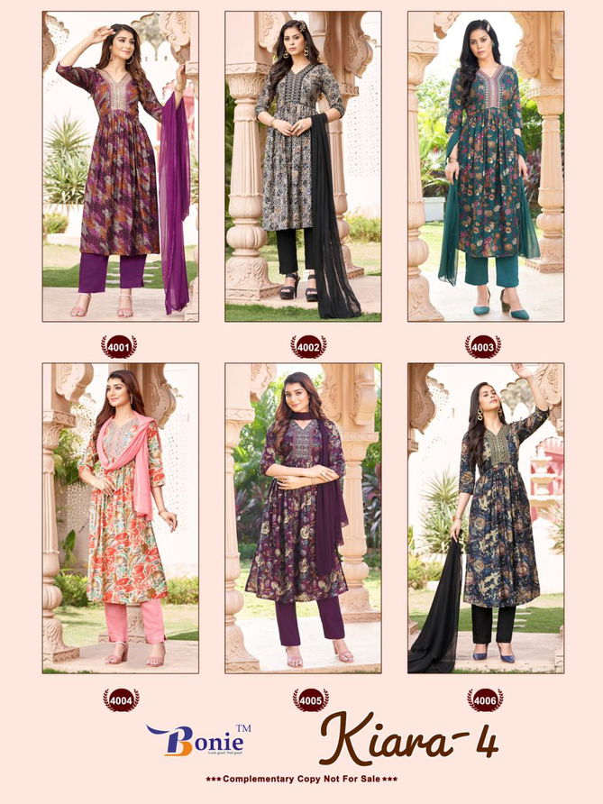 Kiara 4 By Bonie Printed Chanderi Printed Kurti With Bottom Dupatta Wholesale Shop In Surat
